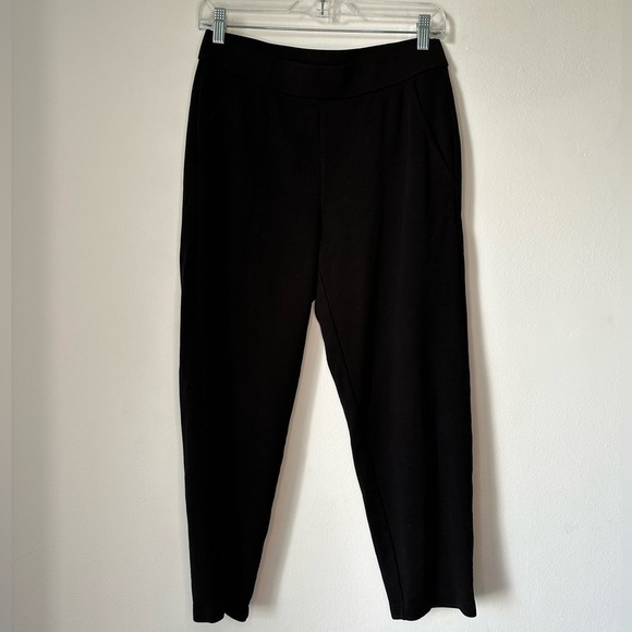 Eileen Fisher Tencel Ponte Pants Black Straight Pull On Stretch Casual Sz XS - Picture 2 of 7